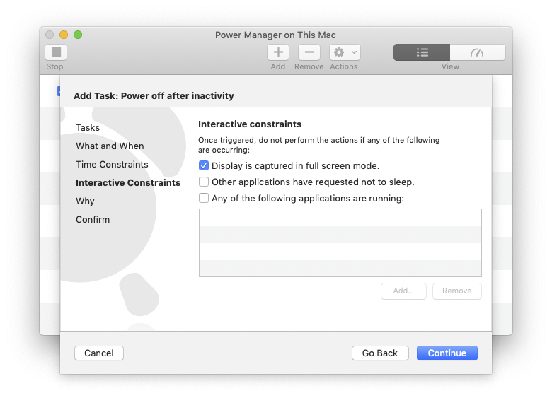 Do not power off if the display is in full screen mode